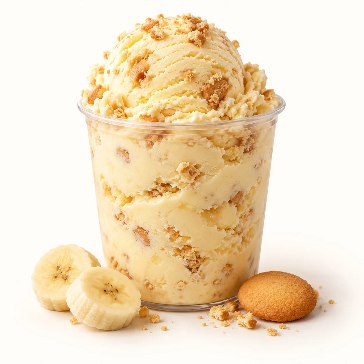 Styled illustration of Banana Pudding Pie in a clear pint