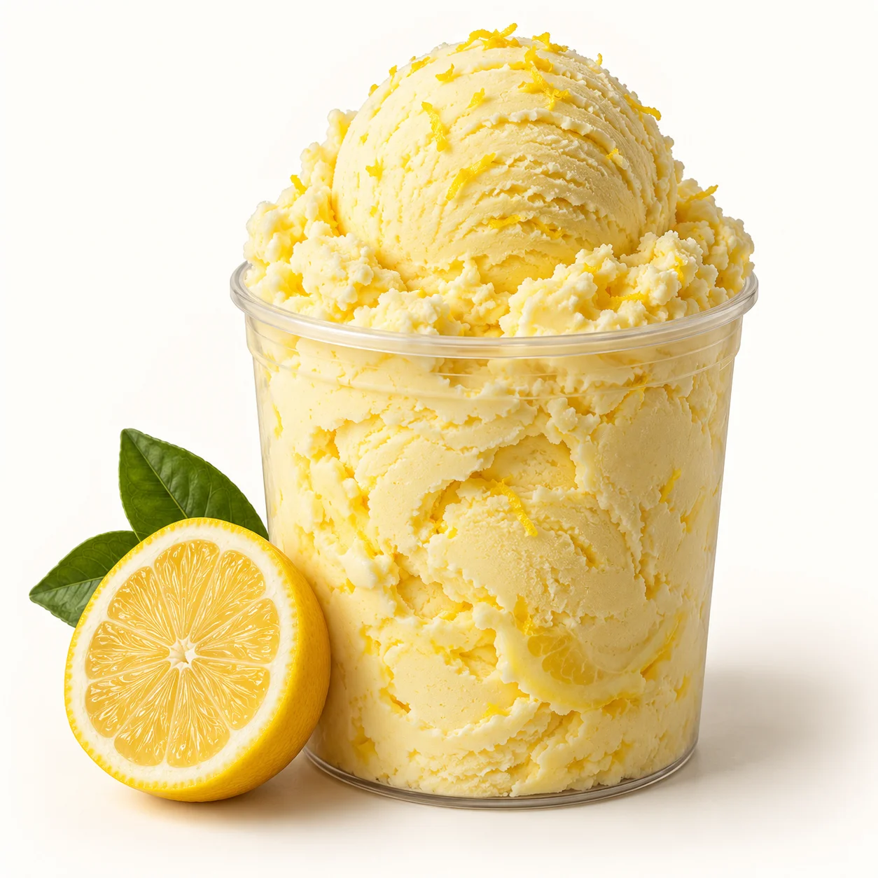 Styled illustration of Lemon Sorbet in a clear pint