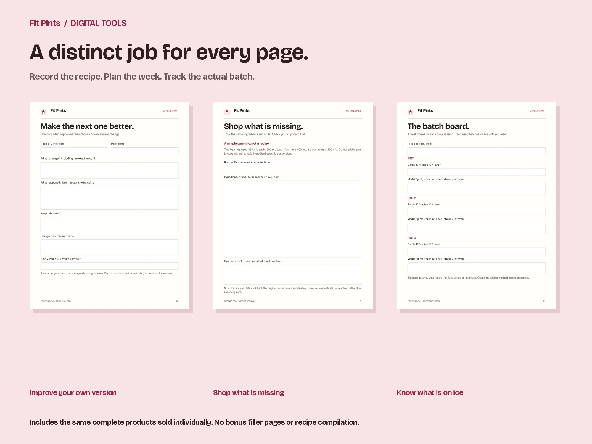 Pint Routine Bundle: included pages